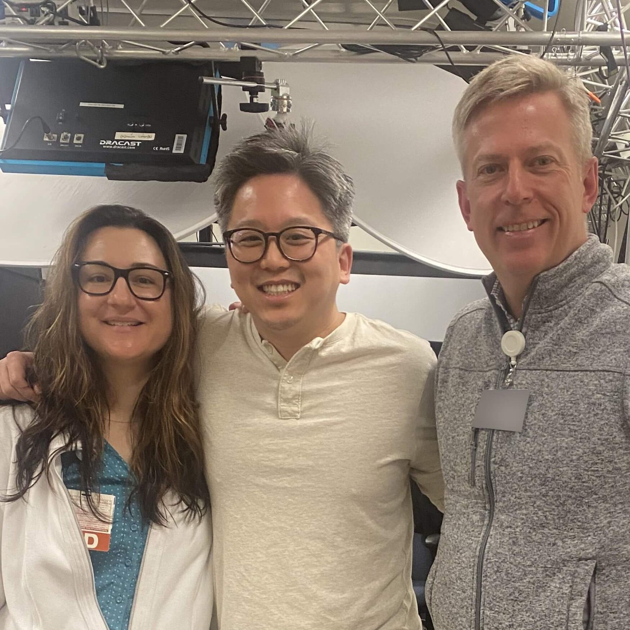 Cardiologists Matthew DeVane, DO FACC, and Carolyn Lacey, MD FACC with their guest, Dr. Jason Liu